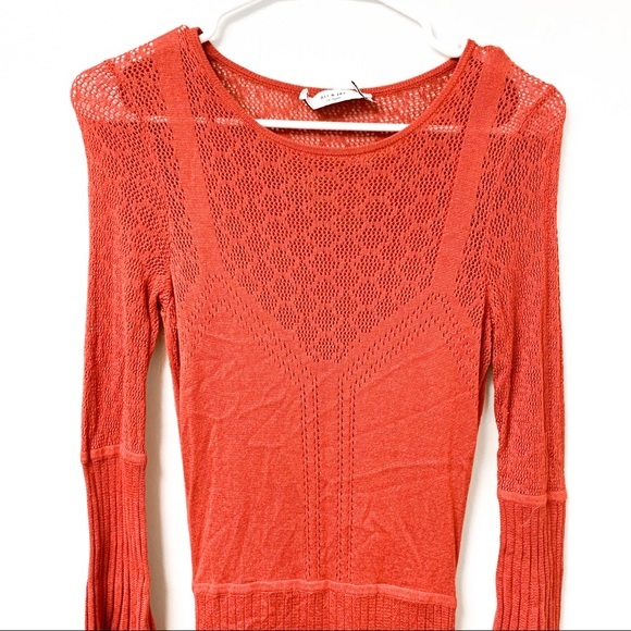 Ali & Jay Long Sleeve Pleated Boho Knit Sweater Dress Size Medium - Picture 5 of 8